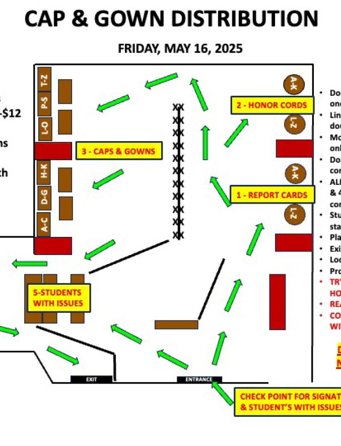  Cap and Gown Distribution Map